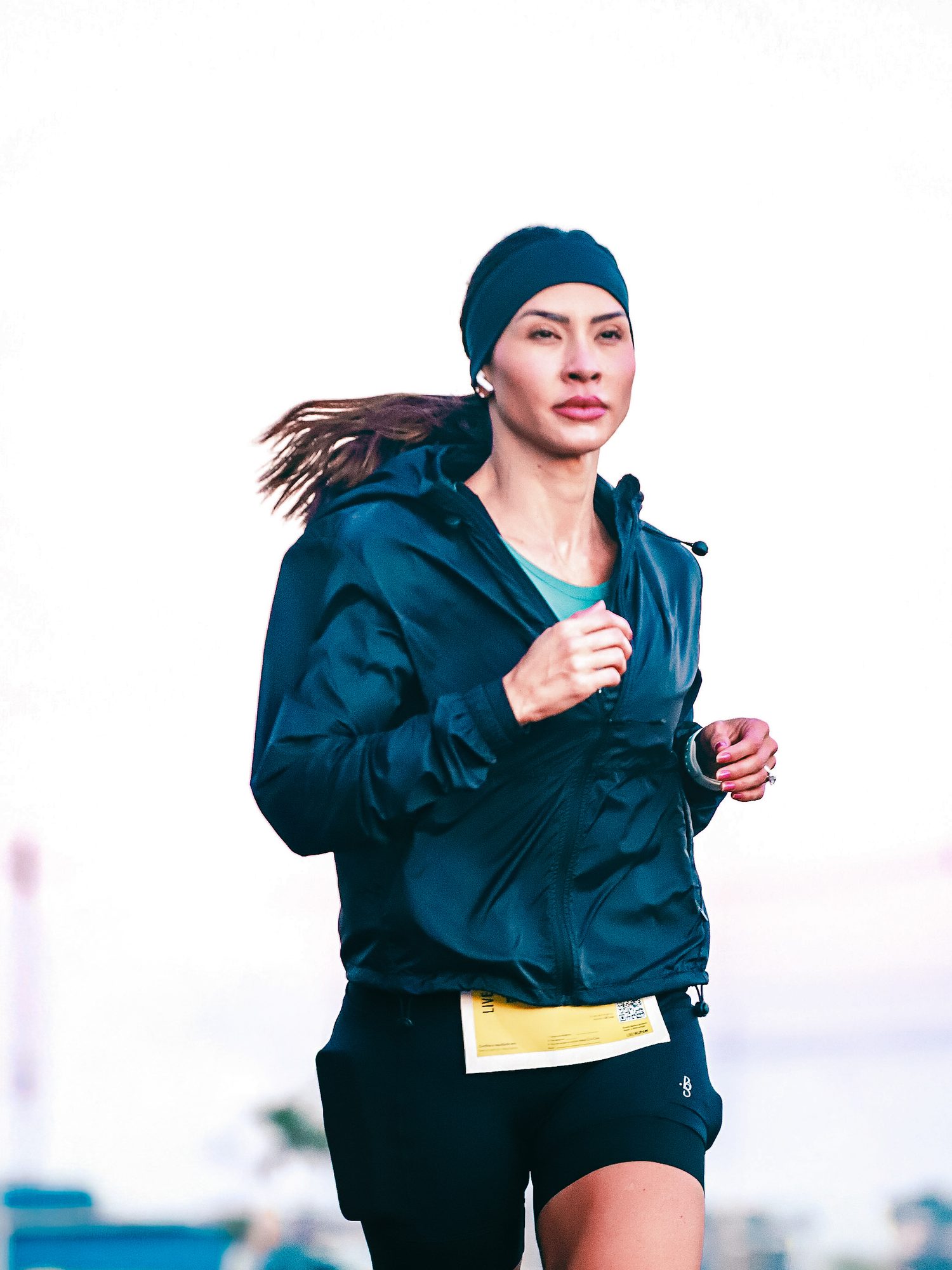 Thascya durante uma corrida de rua